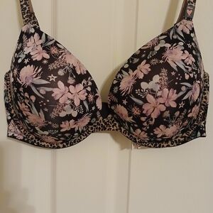 Victoria's Secret Floral Leopard Print Underwire Push Up Bra